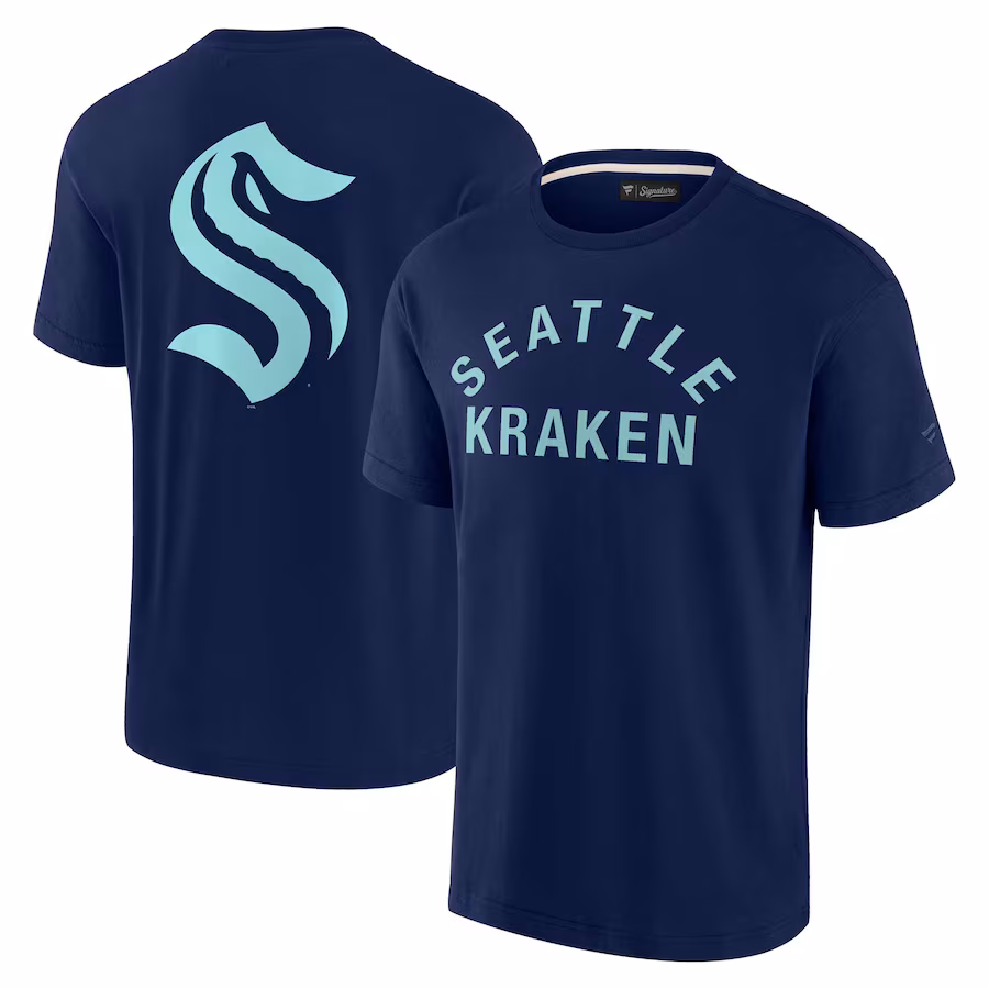 Unisex Seattle Kraken Fanatics Navy Elements Super Soft Short Sleeve T-Shirt - Puhuasuan