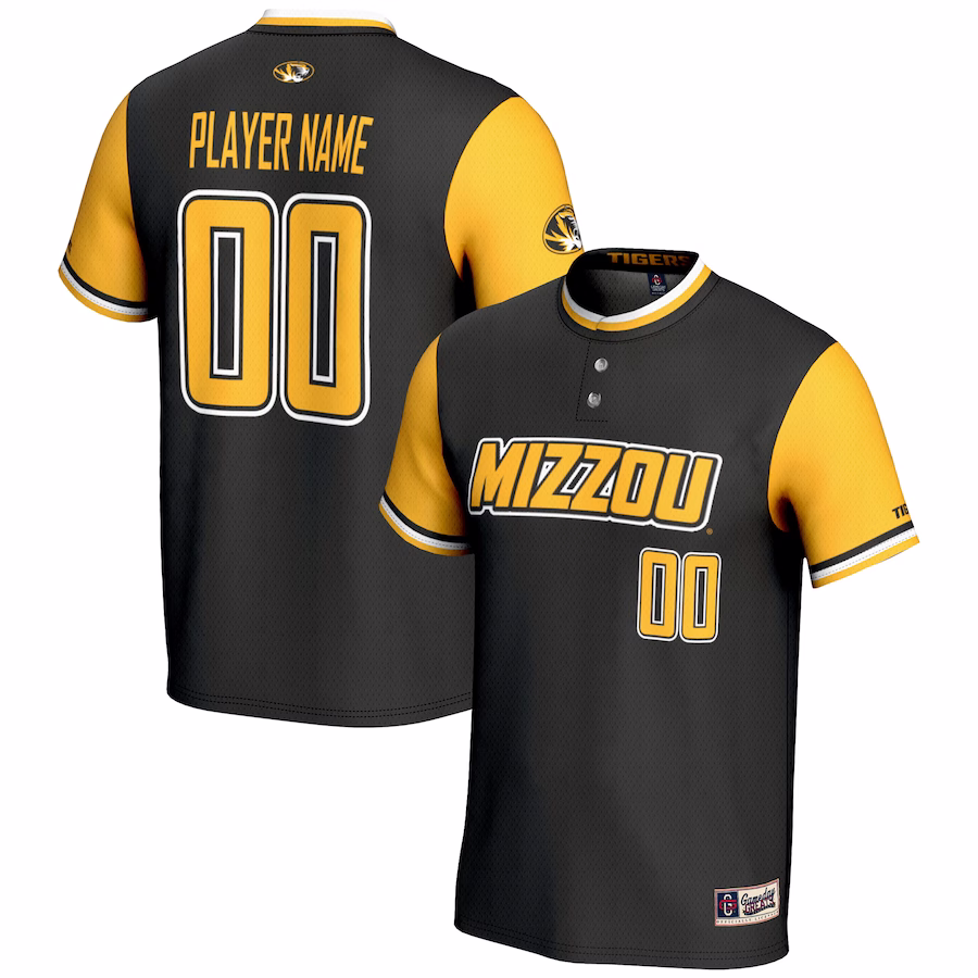 Missouri Tigers GameDay Greats Youth NIL Pick-A-Player Lightweight Softball Jersey - Black - Puhuasuan