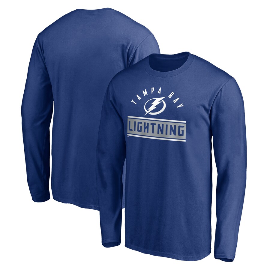 Men's Tampa Bay Lightning Blue Team Arch Knockout Long Sleeve T-Shirt - Puhuasuan