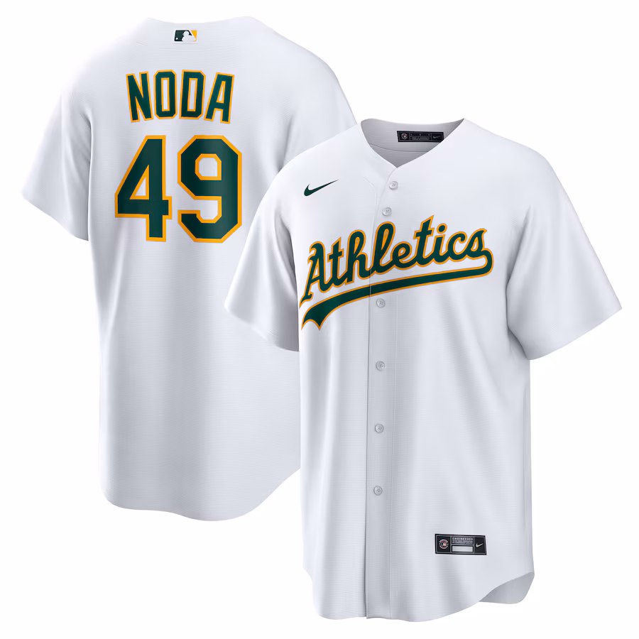 Men's Oakland Athletics Ryan Noda Nike White Home Replica Jersey - Puhuasuan