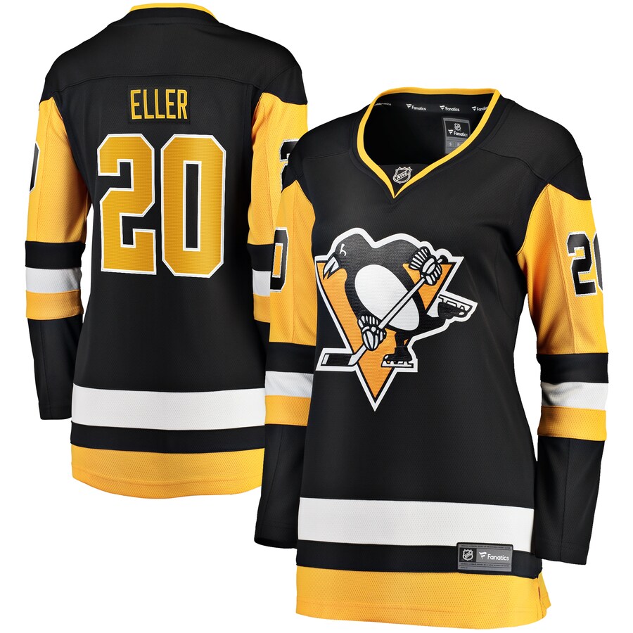 Women's Pittsburgh Penguins Lars Eller Fanatics Branded Black Home Breakaway Player Jersey - Puhuasuan
