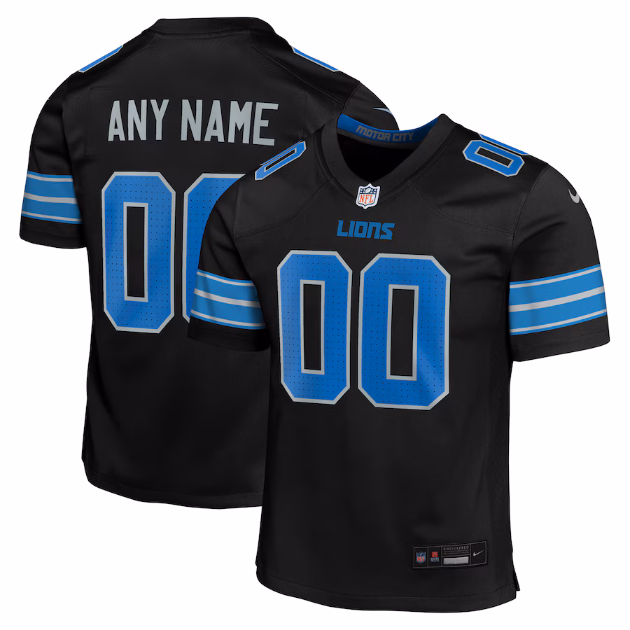 Youth Detroit Lions  Nike Black Alternate Custom Game Jersey - Puhuasuan