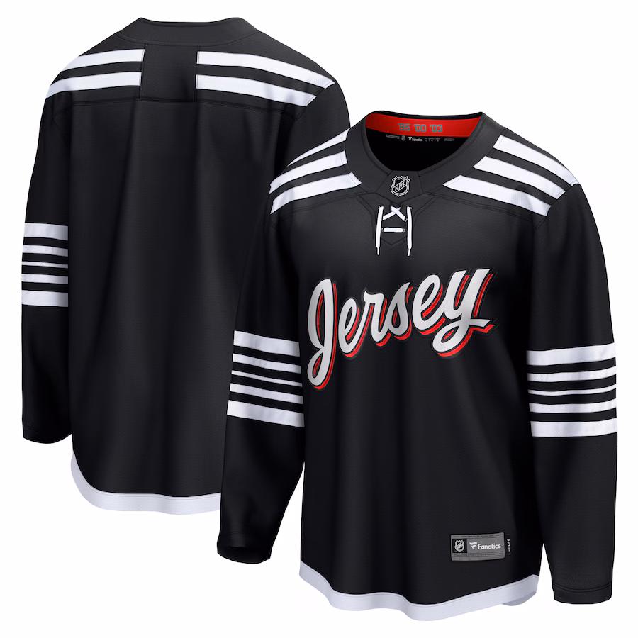 Men's New Jersey Devils Fanatics Black Alternate Premier Breakaway Team Jersey - Puhuasuan