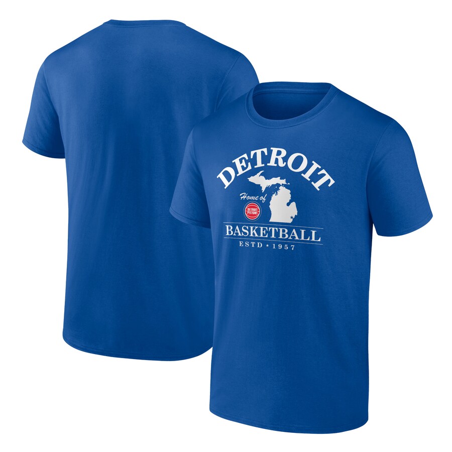 Men's Detroit Pistons Blue Tip-Off T-Shirt - Puhuasuan