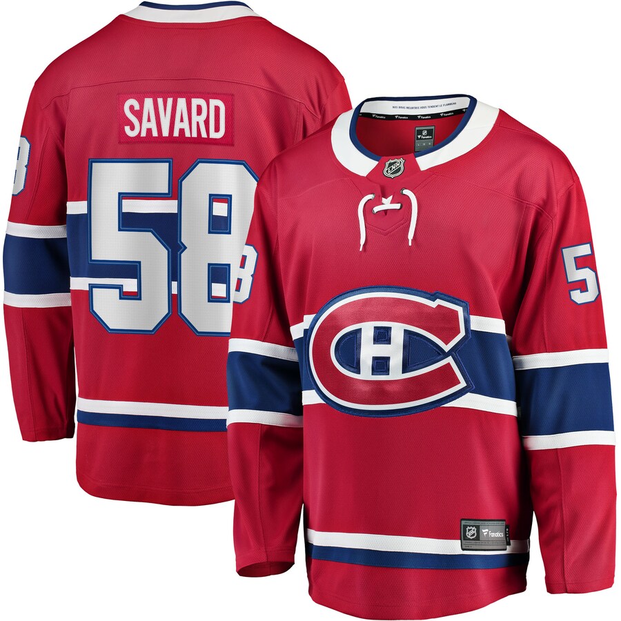 Men's Montreal Canadiens David Savard Fanatics Branded Red Home Breakaway Player Jersey - Puhuasuan