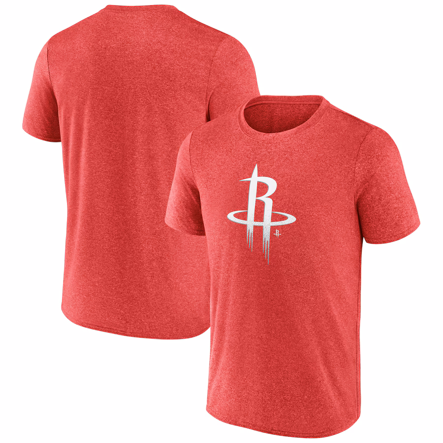 Men's Houston Rockets Fanatics Heather Red Iconic Overtime T-Shirt - Puhuasuan