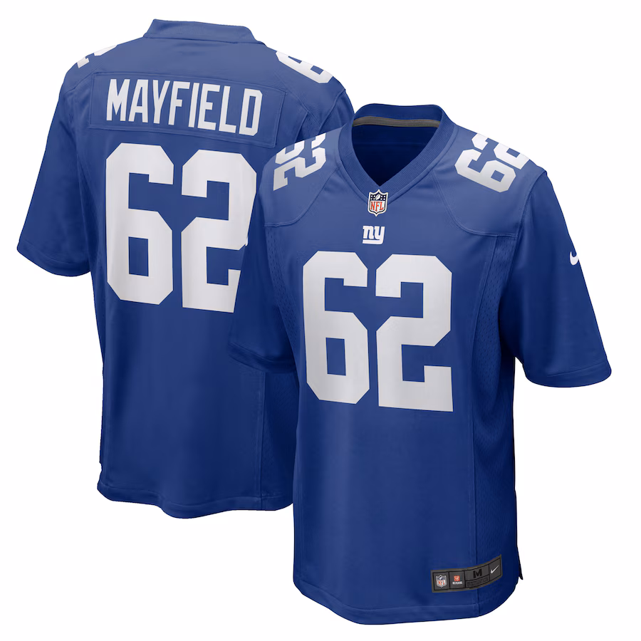 Men's New York Giants Jalen Mayfield Nike  Royal  Game Jersey - Puhuasuan