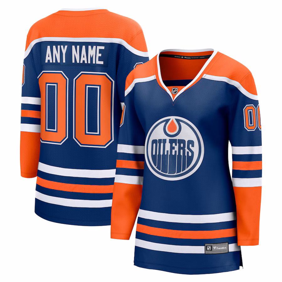 Women's Edmonton Oilers Fanatics Royal Home Breakaway Custom Jersey - Puhuasuan