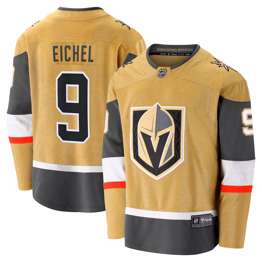 Men's Vegas Golden Knights Jack Eichel Fanatics Gold Alternate Premier Breakaway Player Jersey - Puhuasuan
