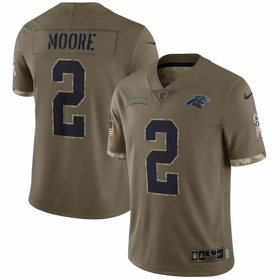 Men's Carolina Panthers D.J. Moore Nike Olive Salute To Service Limited Jersey - Puhuasuan
