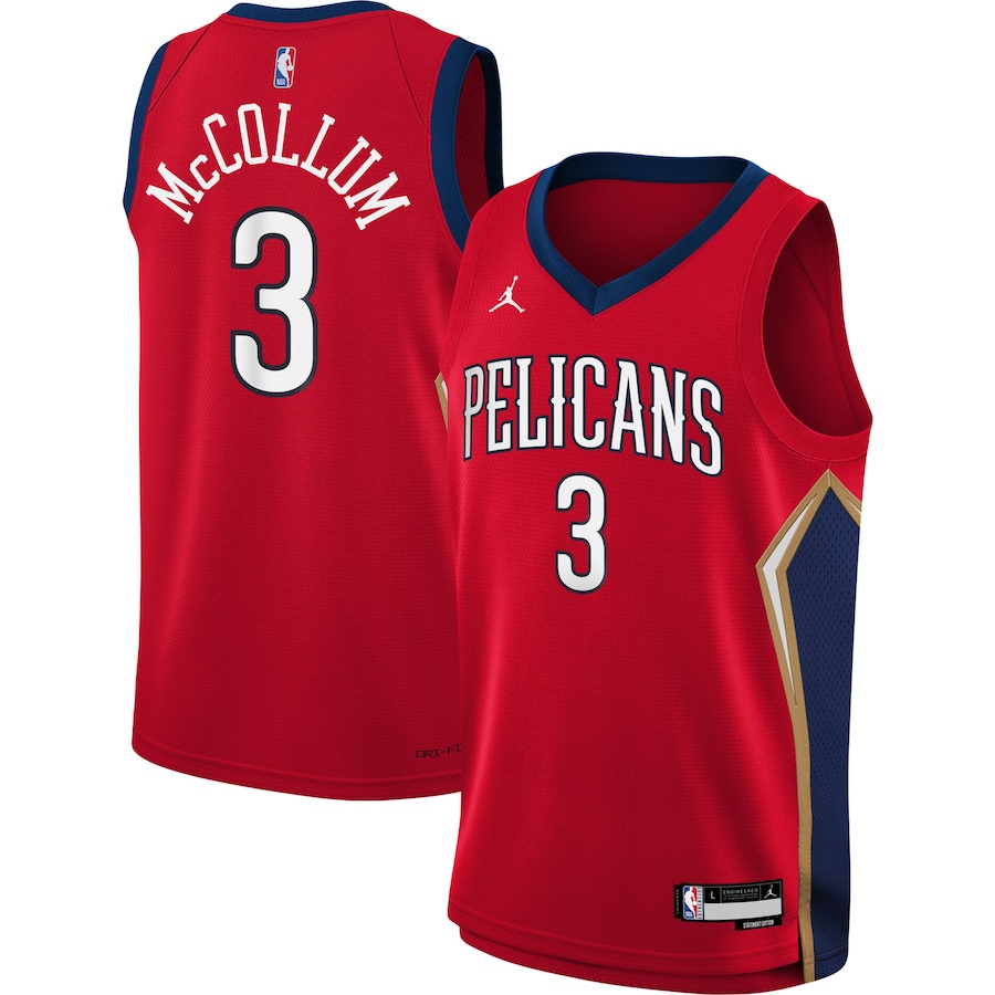 Youth New Orleans Pelicans C.J. McCollum Jordan Brand Red Swingman Jersey - Statement Edition - Puhuasuan