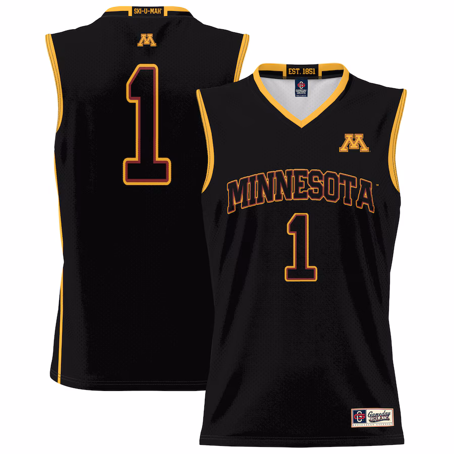 #1 Minnesota Golden Gophers GameDay Greats Youth Lightweight Basketball Jersey - Black - Puhuasuan