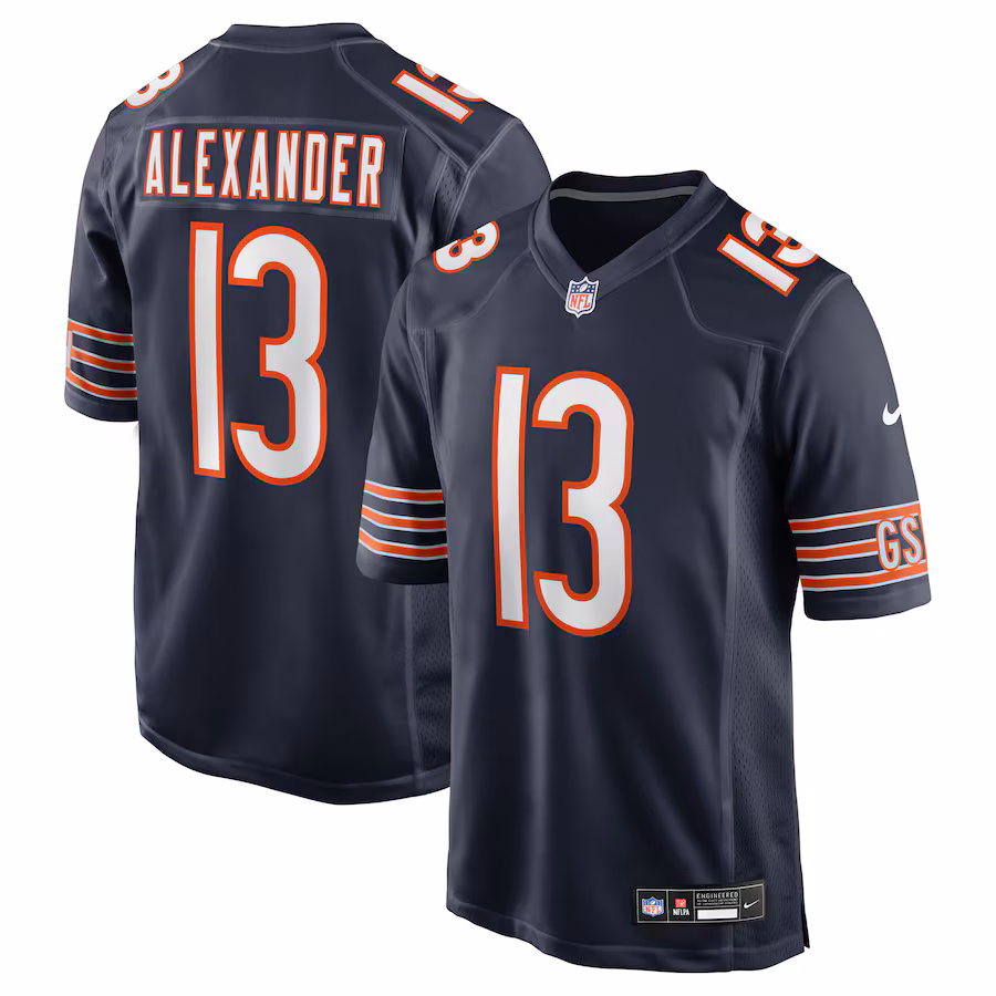 Men's Chicago Bears Maurice Alexander Nike Navy Team Game Jersey - Puhuasuan