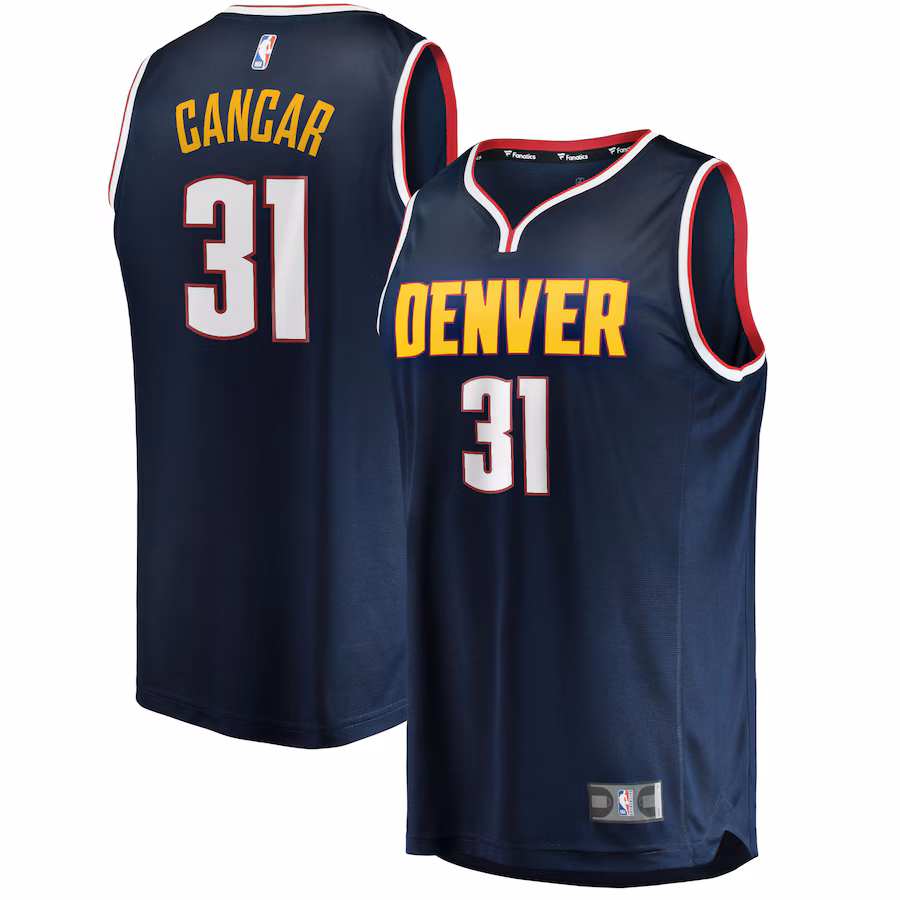 Men's Denver Nuggets Vlatko Cancar Fanatics Navy 2021/22 Fast Break Replica Jersey - Icon Edition - Puhuasuan