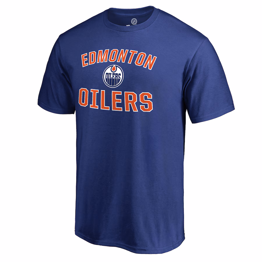 Men's Edmonton Oilers Royal Victory Arch T-Shirt - Puhuasuan