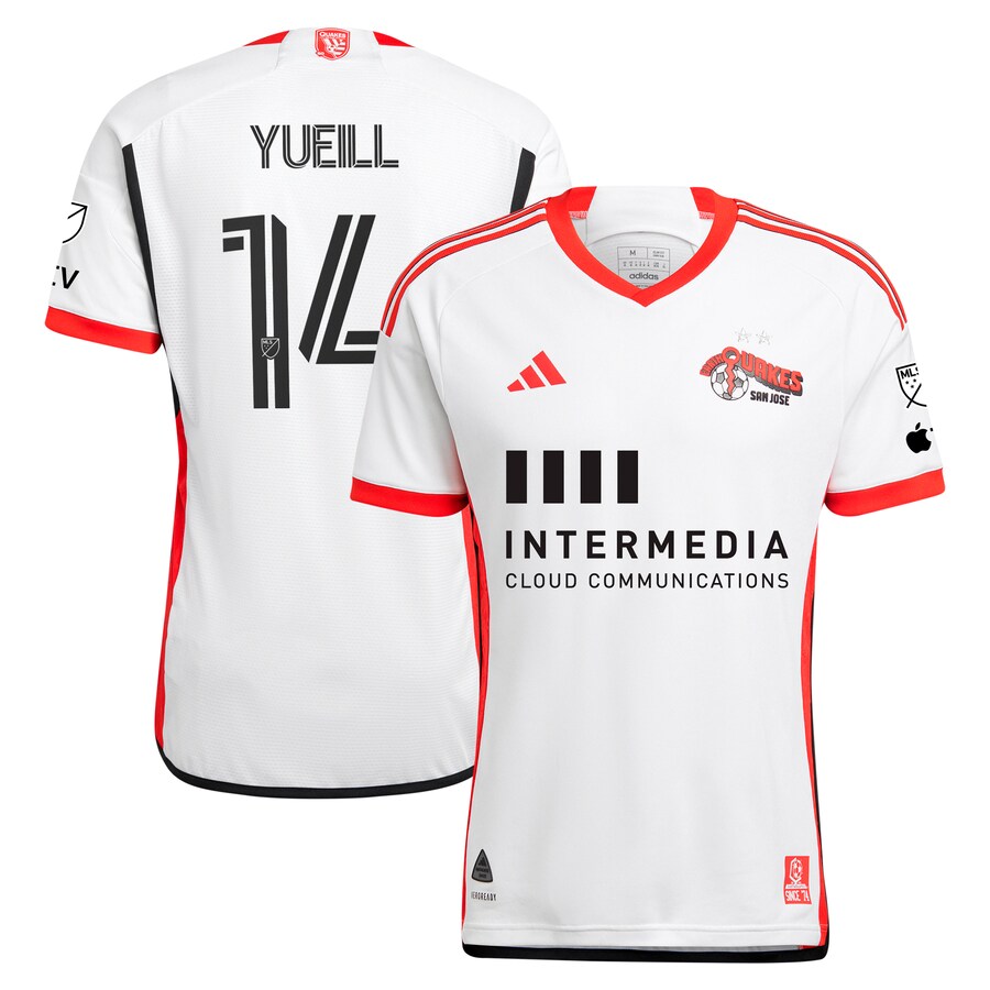 Men's San Jose Earthquakes Jackson Yueill adidas White 2024 The 50 Kit Authentic Player Jersey - Puhuasuan