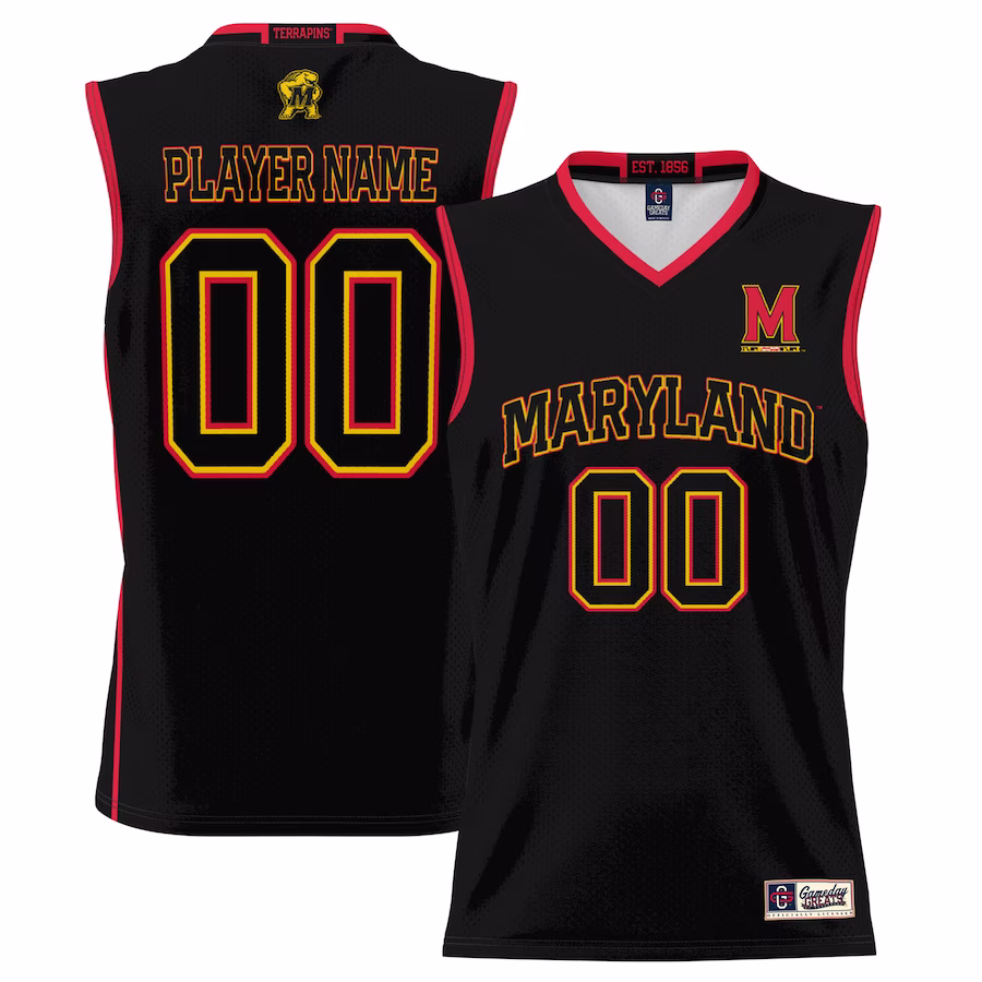 Maryland Terrapins GameDay Greats Men's NIL Pick-A-Player Lightweight Basketball Jersey - Black - Puhuasuan