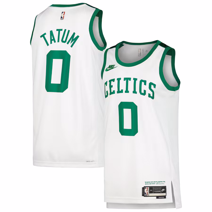 Men's Boston Celtics Jayson Tatum Nike White Swingman Player Jersey - Classic Edition - Puhuasuan