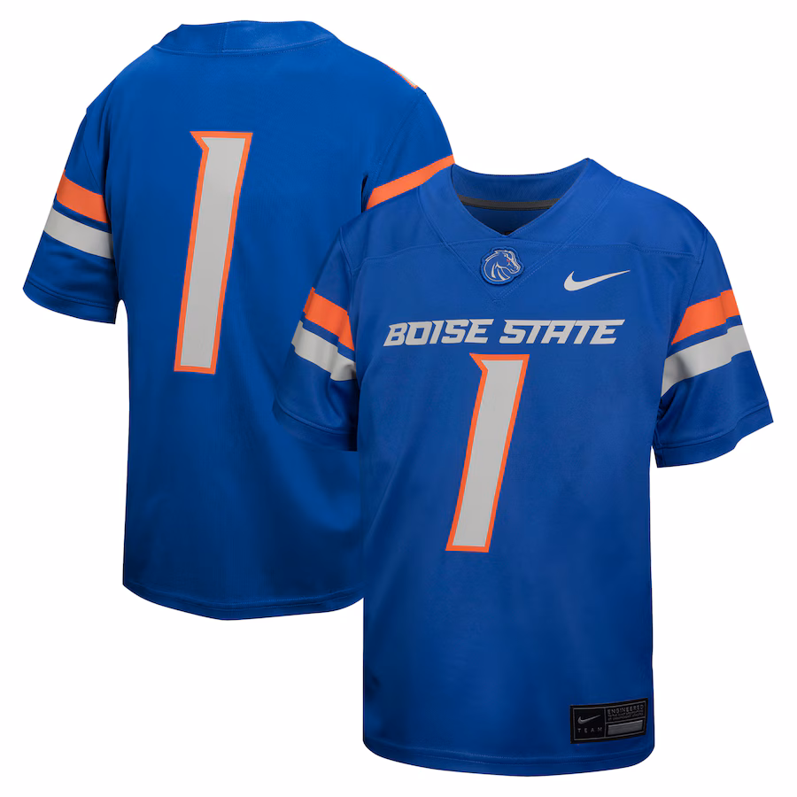 Youth Nike #1 Royal Boise State Broncos Untouchable Football Jersey - Puhuasuan