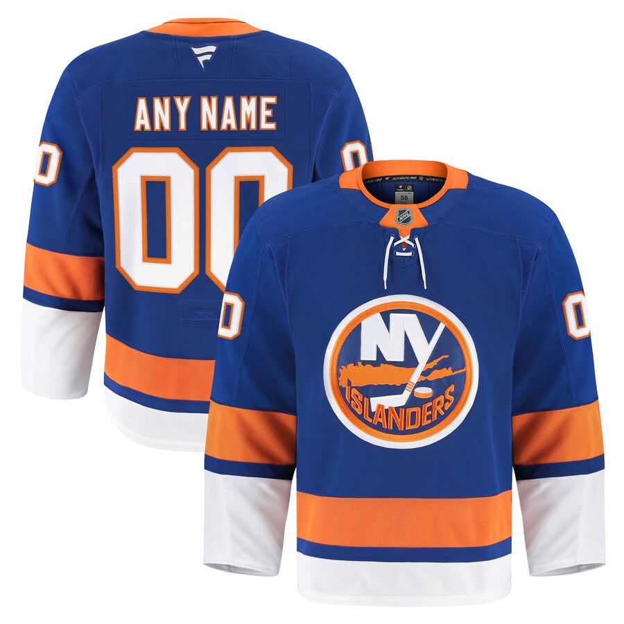 Men's New York Islanders Fanatics Royal Home Authentic Pro Custom Jersey - Puhuasuan