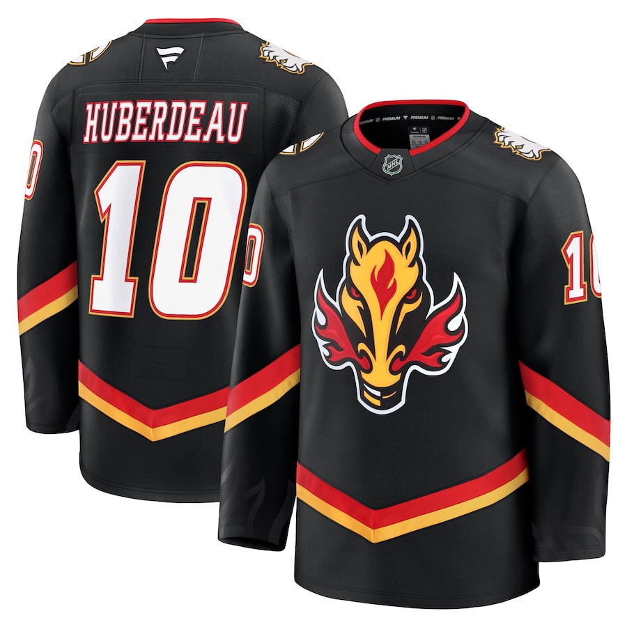 Men's Calgary Flames Jonathan Huberdeau Fanatics Black Alternate Premium Jersey - Puhuasuan