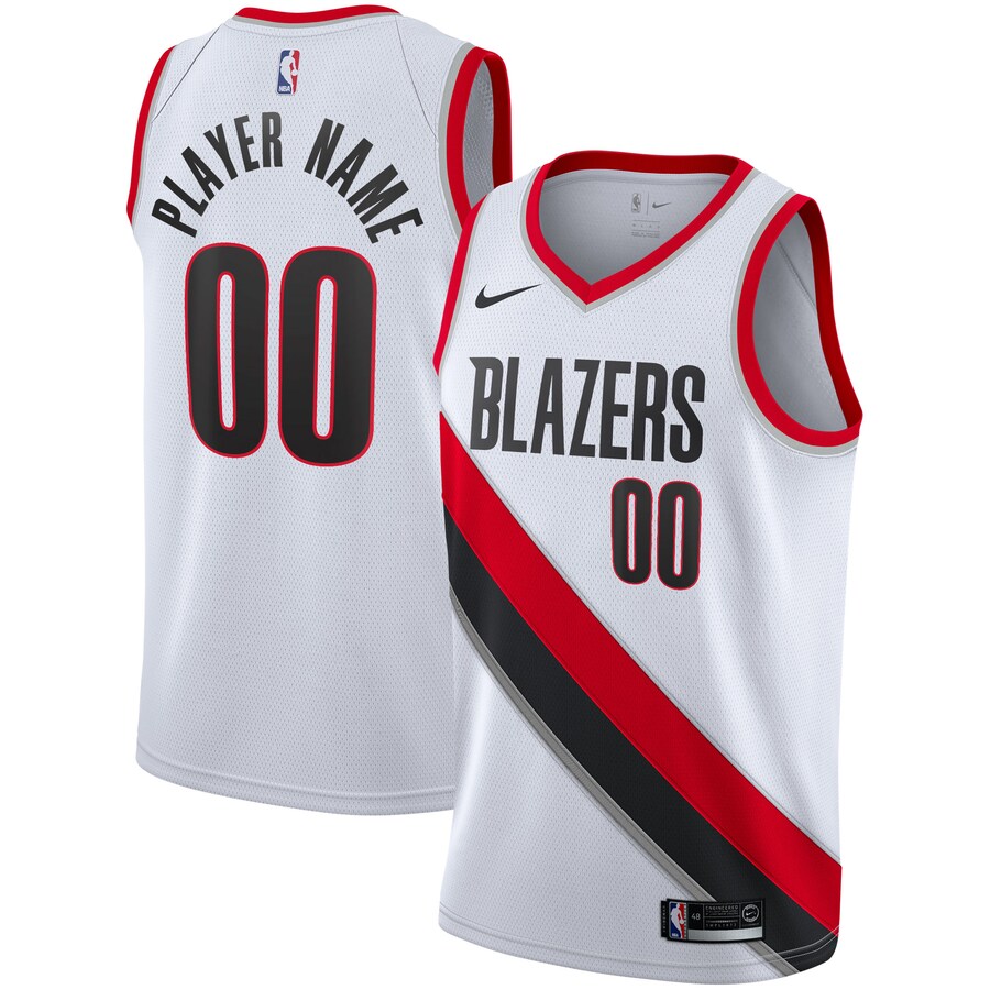 Men's Portland Trail Blazers Nike White 2020/21 Swingman Custom Jersey - Association Edition - Puhuasuan
