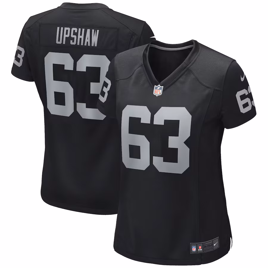 Women's Las Vegas Raiders Gene Upshaw Nike Black Game Retired Player Jersey - Puhuasuan