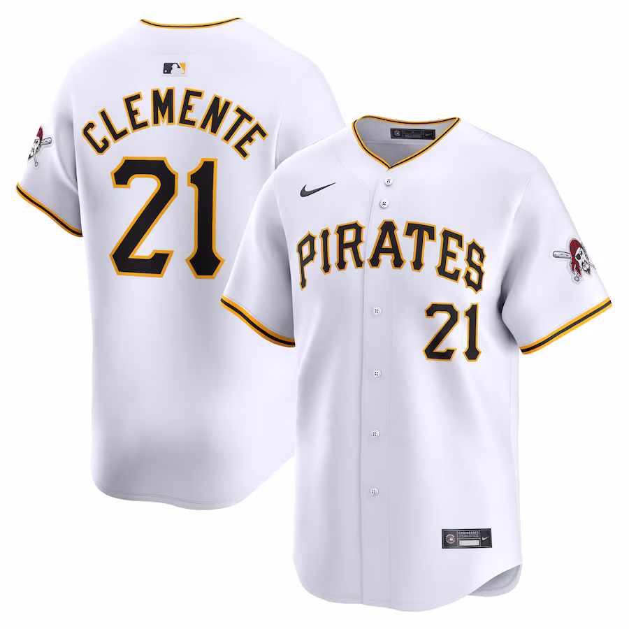 Men's Pittsburgh Pirates Roberto Clemente Nike White Home Limited Player Jersey - Puhuasuan