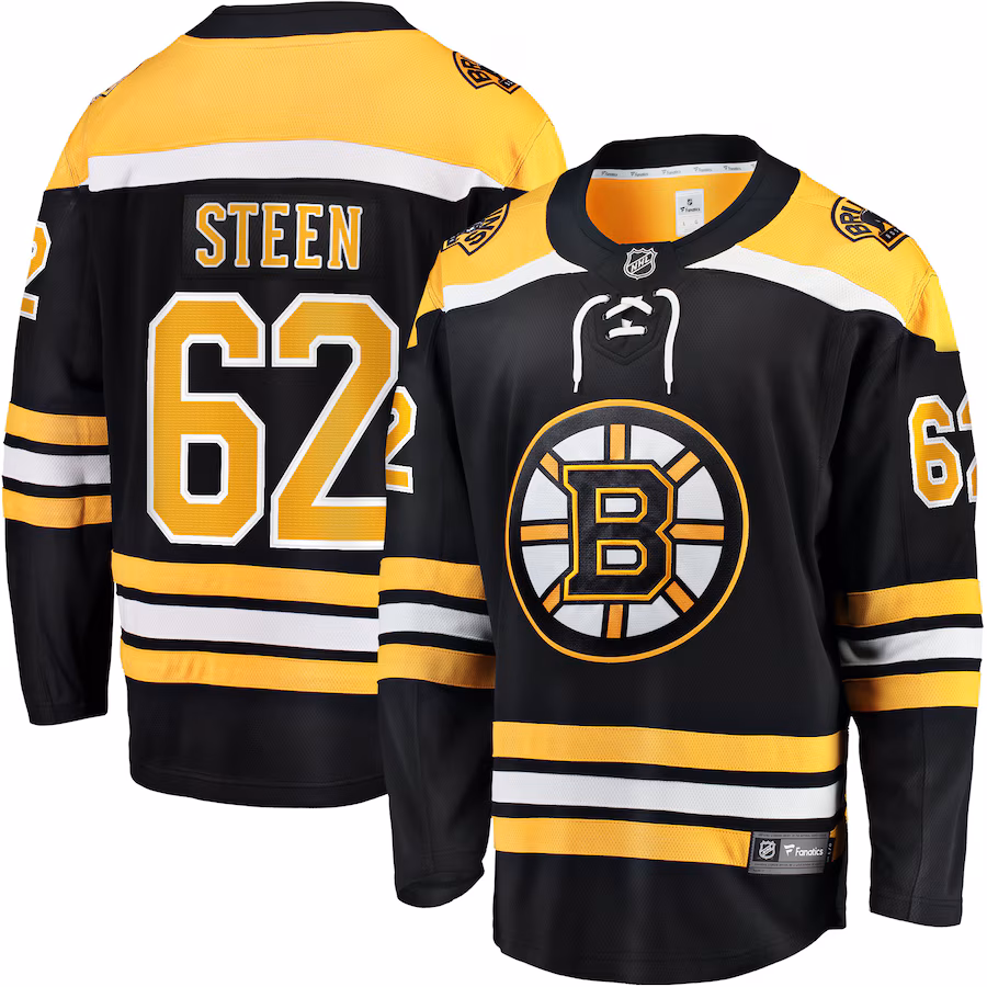 Men's Boston Bruins Oskar Steen Fanatics Black Home Breakaway Player Jersey - Puhuasuan