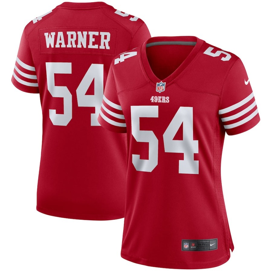 Women's San Francisco 49ers Fred Warner Nike Scarlet Player Jersey - Puhuasuan
