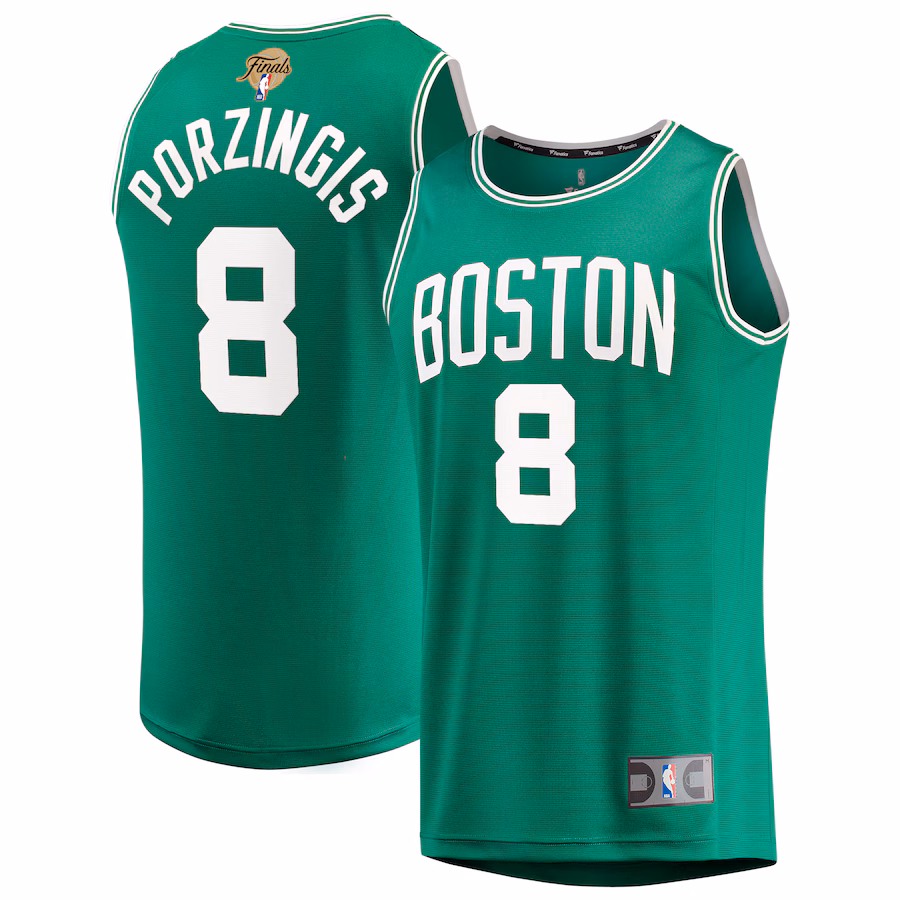 Men's Boston Celtics Kristaps Porzingis Fanatics Kelly Green 2024 NBA Finals Fast Break Replica Player Jersey - Icon Edition - Puhuasuan