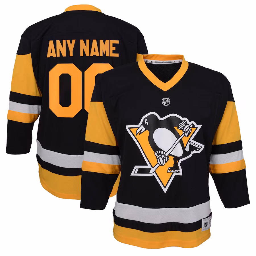 Youth Pittsburgh Penguins Black Home Replica Custom Jersey - Puhuasuan