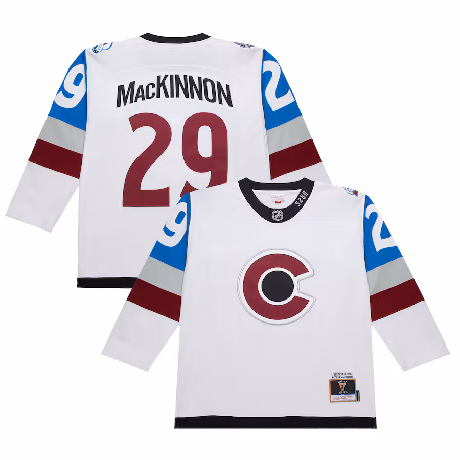Men's Colorado Avalanche Nathan MacKinnon White 2016-17 Power Play Jersey - Puhuasuan