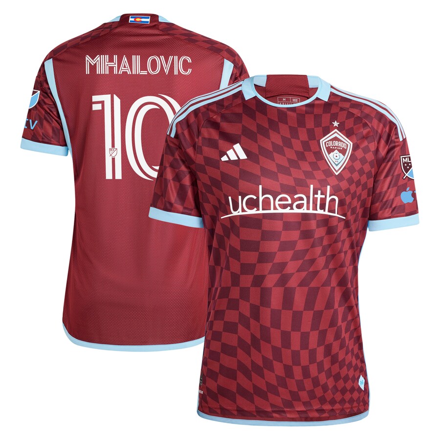 Men's Colorado Rapids Djordje Mihailovic adidas Burgundy 2024 One Flag Kit Authentic Player Jersey - Puhuasuan