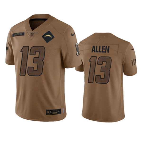 Men's Los Angeles Chargers #13 Keenan Allen 2023 Brown Salute To Service Limited Football Stitched Jersey - Puhuasuan