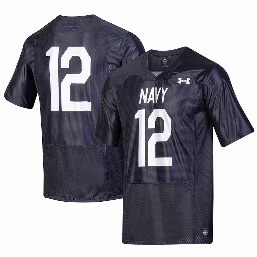 #12 Navy Midshipmen Under Armour Silent Service Replica Football Jersey - Navy - Puhuasuan