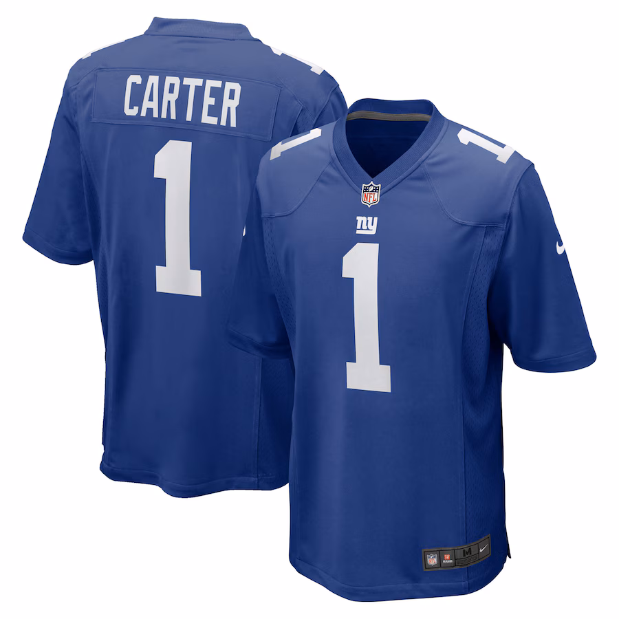 Men's New York Giants Abdul Carter Nike Royal 2025 NFL Draft First Round Pick Game Jersey - Puhuasuan