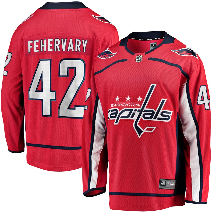 Men's Washington Capitals Martin Fehervary Fanatics Branded Red Home Breakaway Player Jersey - Puhuasuan