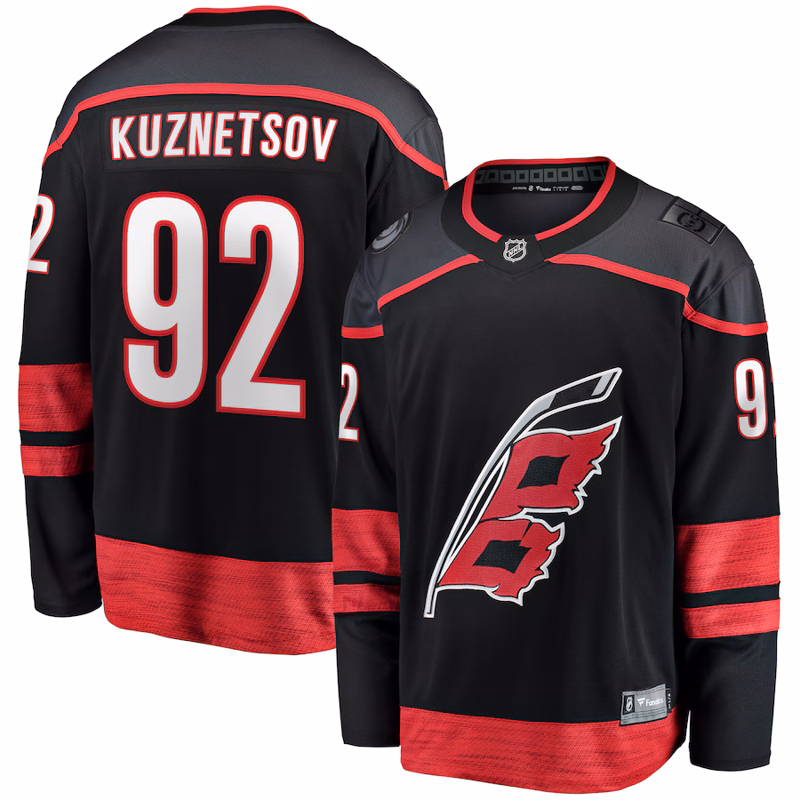 Men's Carolina Hurricanes Evgeny Kuznetsov Fanatics Black Home Breakaway Jersey - Puhuasuan