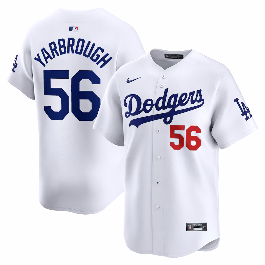 Men's Los Angeles Dodgers Ryan Yarbrough Nike White Home Limited Player Jersey - Puhuasuan