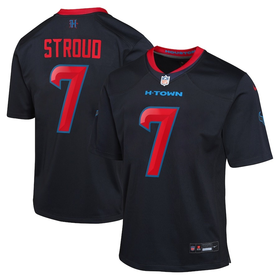Youth Houston Texans C.J. Stroud Nike Navy 2nd Alternate Game Jersey - Puhuasuan