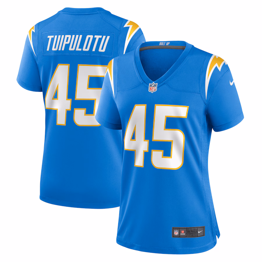 Women's Los Angeles Chargers Tuli Tuipulotu Nike Powder Blue Team Game Jersey - Puhuasuan