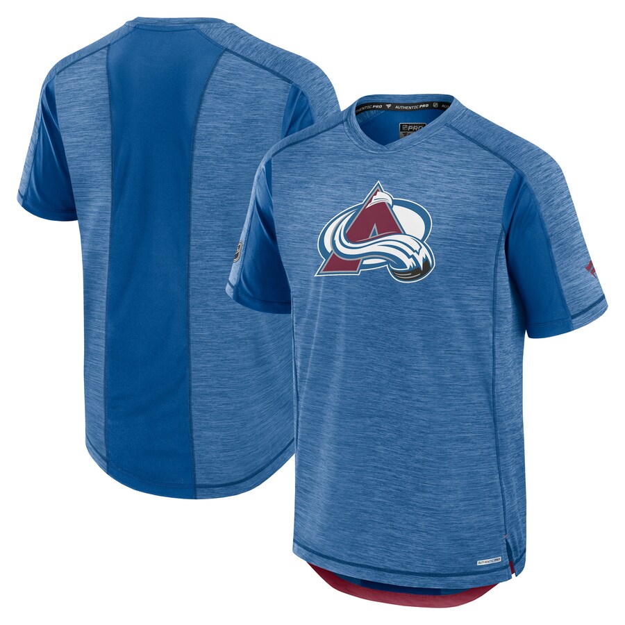Men's Colorado Avalanche Fanatics Blue Authentic Pro Rink Tech T-Shirt - Puhuasuan