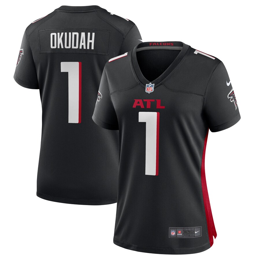 Women's Atlanta Falcons Jeff Okudah Nike Black Game Player Jersey - Puhuasuan