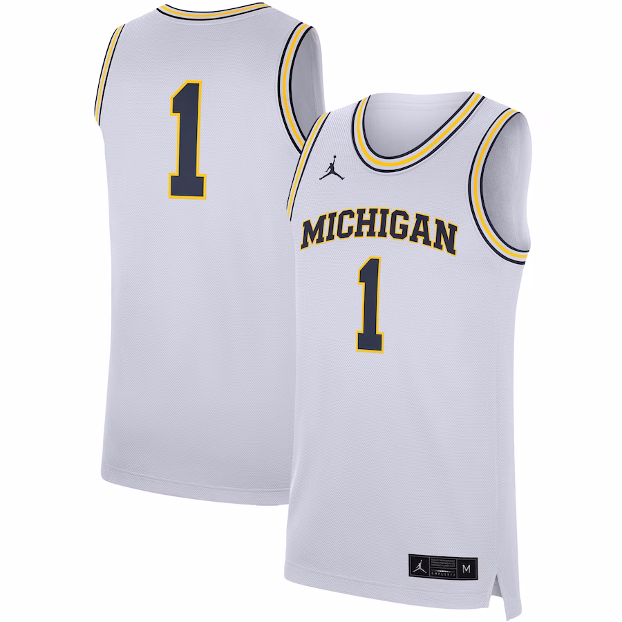 Michigan Wolverines Jordan Brand Replica Jersey - White - Puhuasuan