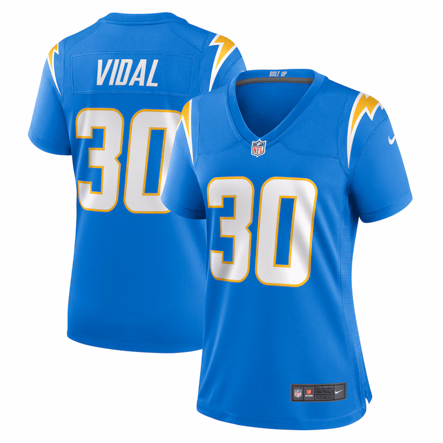 Women's Los Angeles Chargers Kimani Vidal Nike  Powder Blue  Game Jersey - Puhuasuan