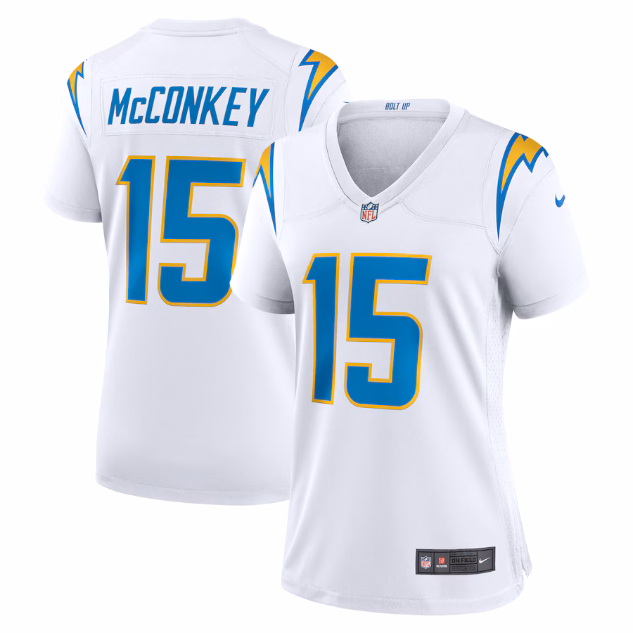 Women's Los Angeles Chargers Ladd McConkey Nike  White Game Jersey - Puhuasuan