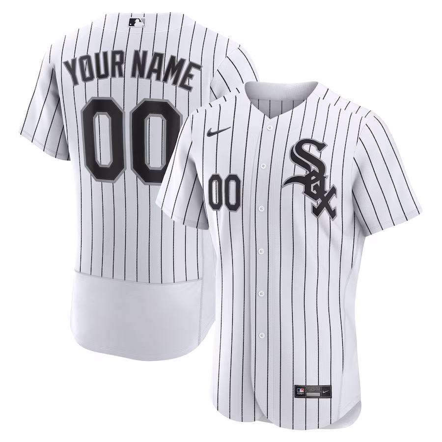 Men's Chicago White Sox Nike White Home Authentic Custom Jersey - Puhuasuan