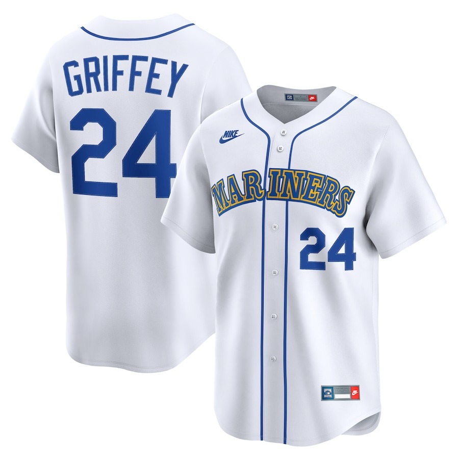 Men's Seattle Mariners Ken Griffey Jr. Nike White Throwback Cooperstown Limited Jersey - Puhuasuan