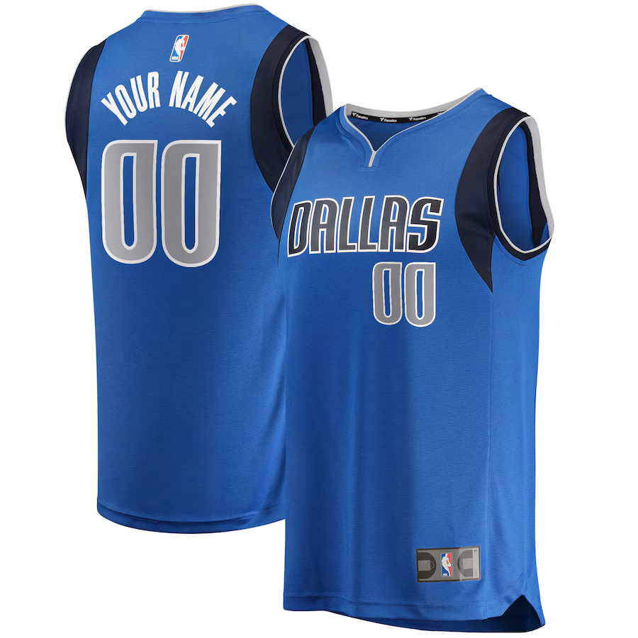 Youth Dallas Mavericks Fanatics Blue Fast Break Custom Replica Jersey - Icon Edition - Puhuasuan